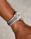 ROLEX DATE JUST SILVER