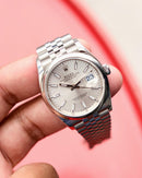 ROLEX DATE JUST SILVER
