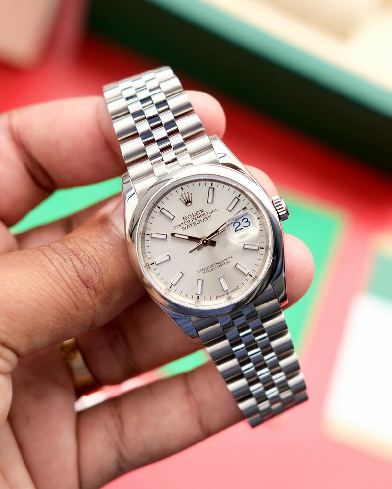 ROLEX DATE JUST SILVER