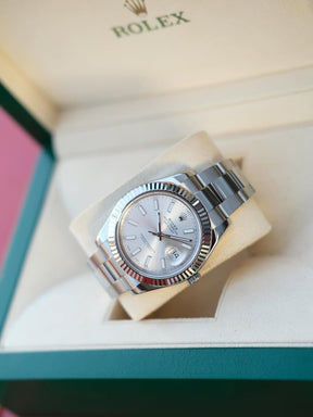 ROLEX DATE JUST SILVER
