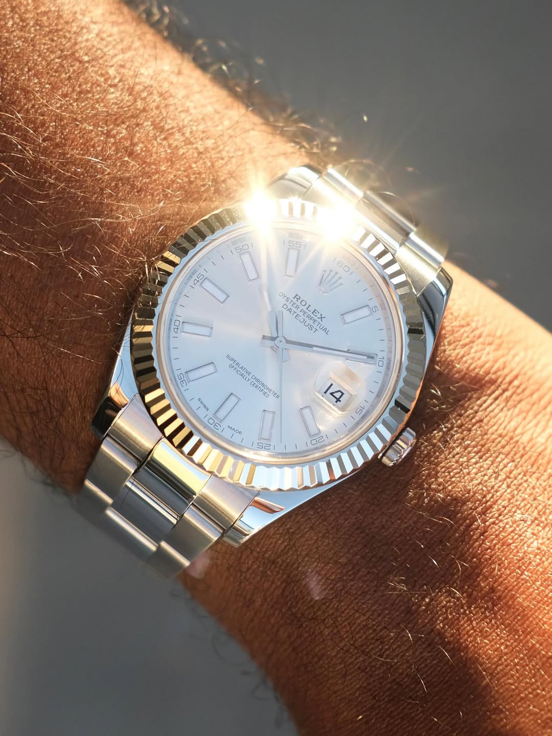 ROLEX DATE JUST SILVER