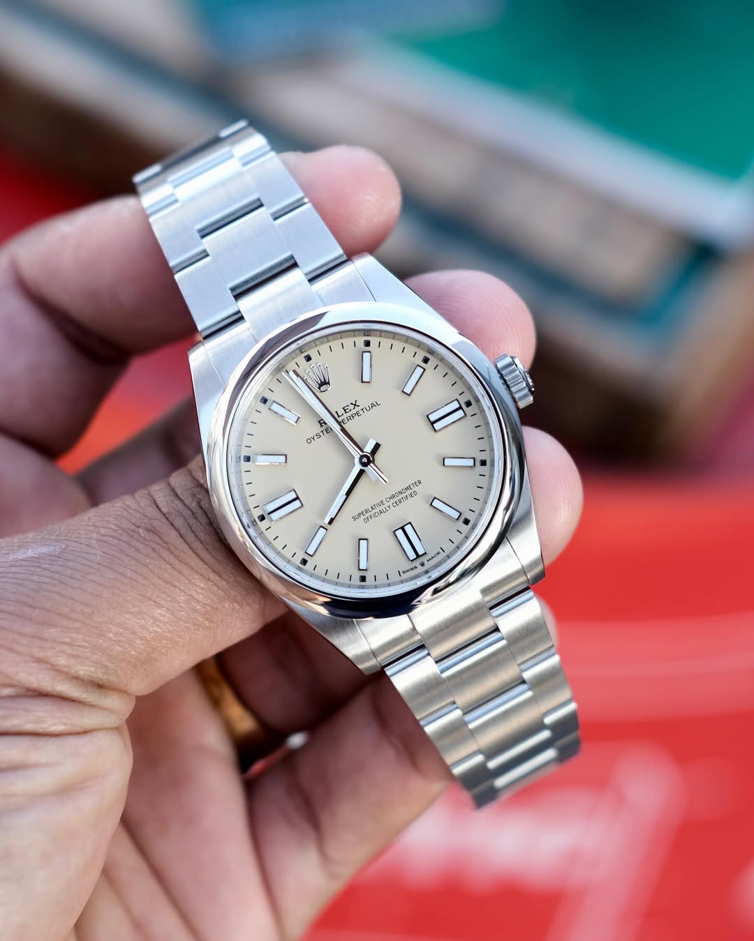 ROLEX OYSTER PERPETUAL BEIGE