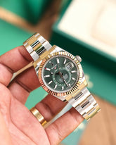 ROLEX SKY-DWELLER GREEN DIAL | QUALIDADE MIRROR | ACOMPANHA CAIXA E DOCUMENTOS RÉPLICA ROLEX | ULTIMAS UNIDADES COM DESCONTO